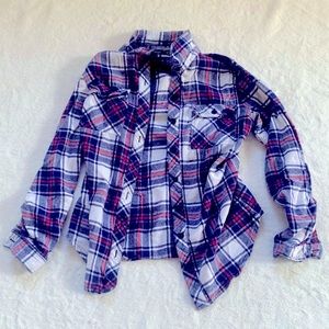 Blue/red/white plaid shirt